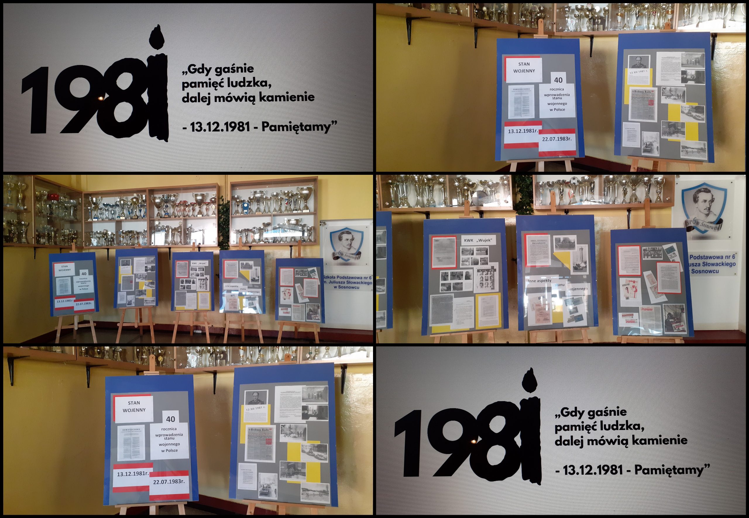 W ramach projektu "GDY GAŚNIE PAMIĘĆ LUDZKA, DALEJ MÓWIĄ KAMIENIE - 13 GRUDNIA 1981 - PAMIĘTAMY!" w budynku przy ul. Legionów 21 (przy wejściu głównym - parter) można obejrzeć wystawę o stanie wojennym.